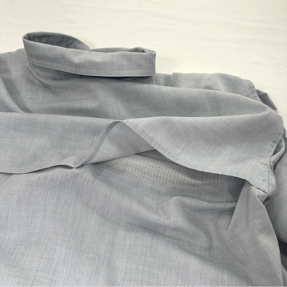 Patagonia Vintage Outdoor Long Sleeve Vented Fishing Shirt Pale Blue/Gray Large - Picture 7 of 15
